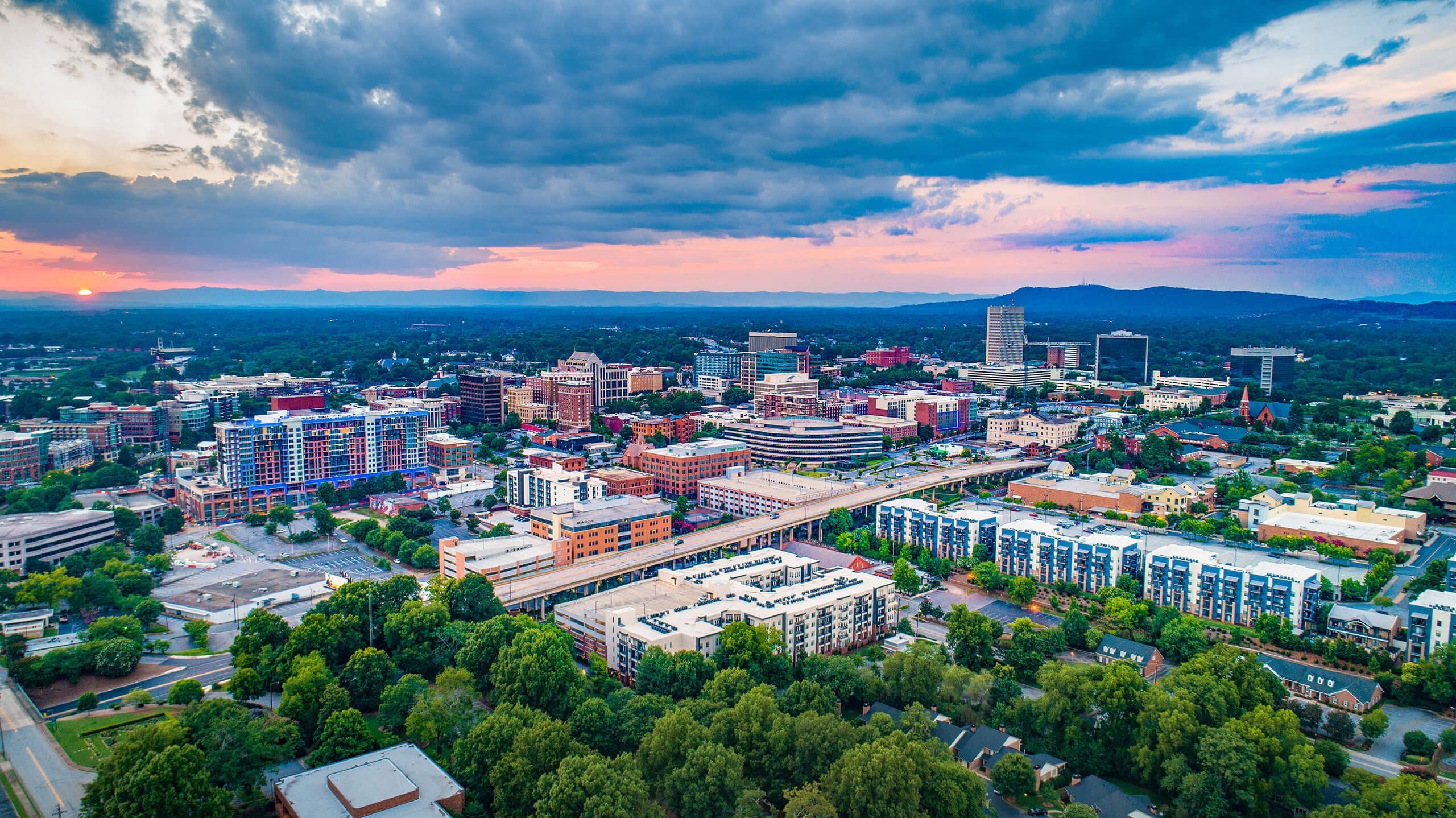 View overlooking Greenville real estate in South Carolina 